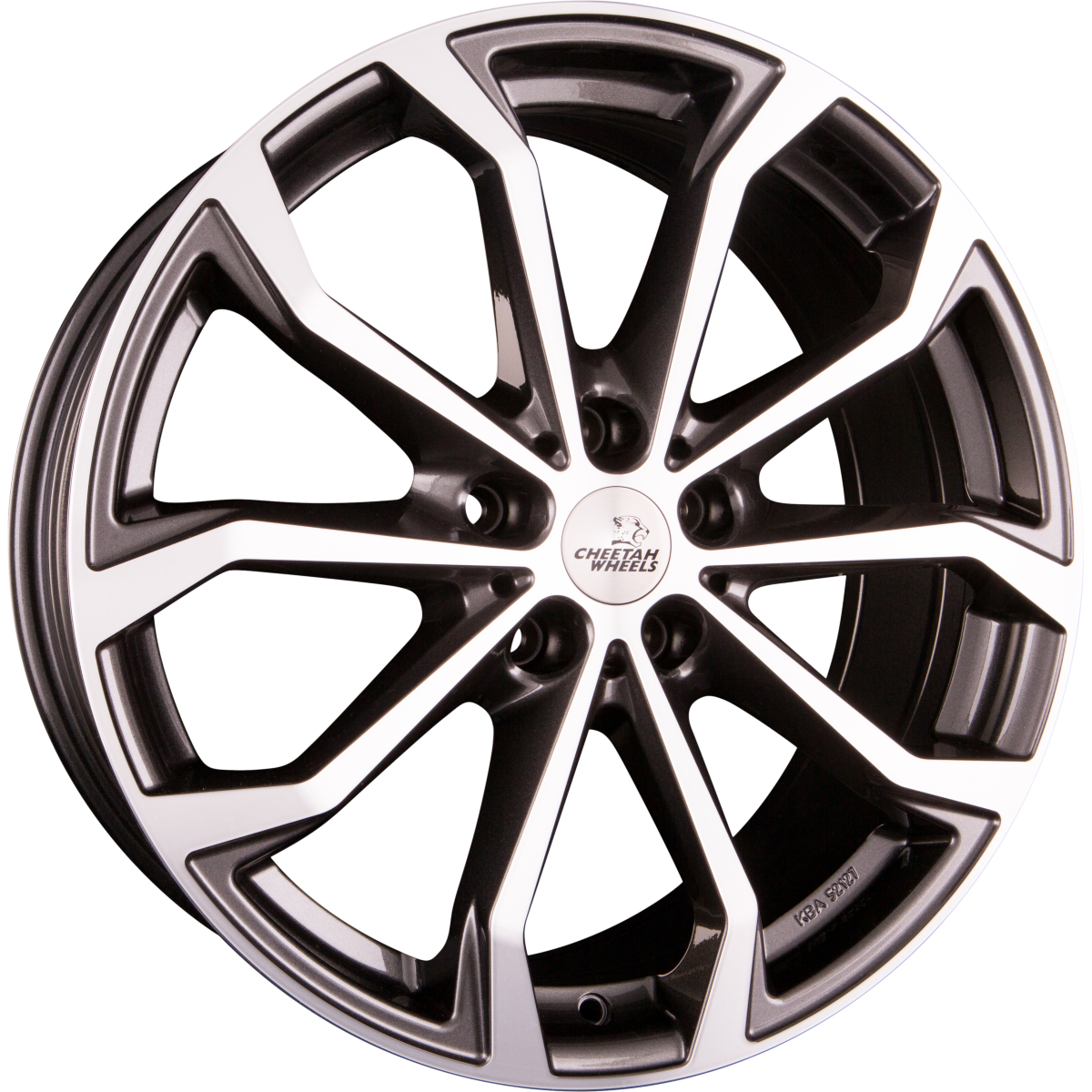 Cheetah CV.04 Anthrazit Glanz Frontpoliert Alufelge 8x19 Zoll ET45 LK 5x114.3 ML70.4 – Bild 2