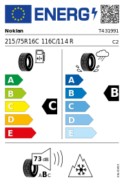 Nokian Snowproof C M+S 3PMSF 215/75R16C 116/114R Winter – EU-Reifenlabel