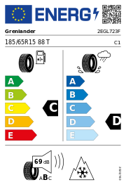 Grenlander Icehawke I 3PMSF 185/65 R15 88T Winter – EU-Reifenlabel