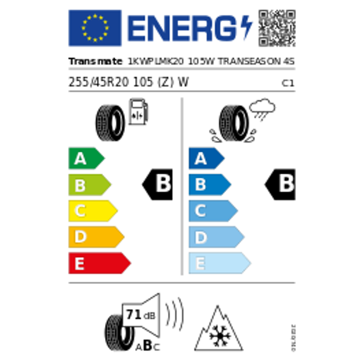 Transmate Transeason 4S 3PMSF 255/45 R20 105W Ganzjahr – Bild 2
