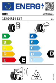 Hifly WIN-Turi 212 3PMSF 185/60 R14 82T Winter – EU-Reifenlabel