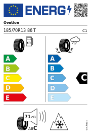 Ovation W 586 3PMSF 185/70 R13 86T Winter – EU-Reifenlabel
