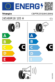 Triangle Advantex SUV TR259 (Fs) M+S 245/60 R18 105H Sommer – EU-Reifenlabel
