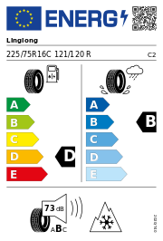Linglong Greenmax Winter Van 3PMSF 225/75R16C 121/120R Winter – EU-Reifenlabel