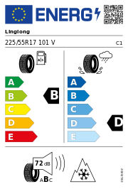 Linglong Greenmax All Season XL 3PMSF FP 225/55 R17 101V Ganzjahr – EU-Reifenlabel