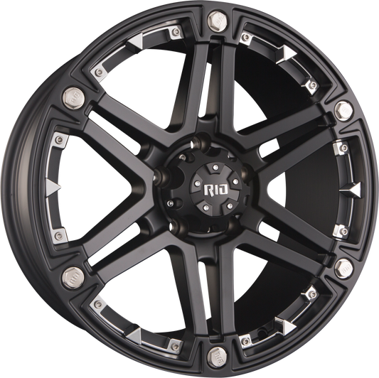RID R01 Matte Black + Chrome Inserts Alufelge 9x18 Zoll ET10 LK 6x139.7 ML106.1 – Bild 2