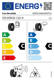 Continental WinterContact TS 860 S SSR * XL 3PMSF DOT21 255/55 R20 110H Winter DOT DOT21 – EU-Reifenlabel