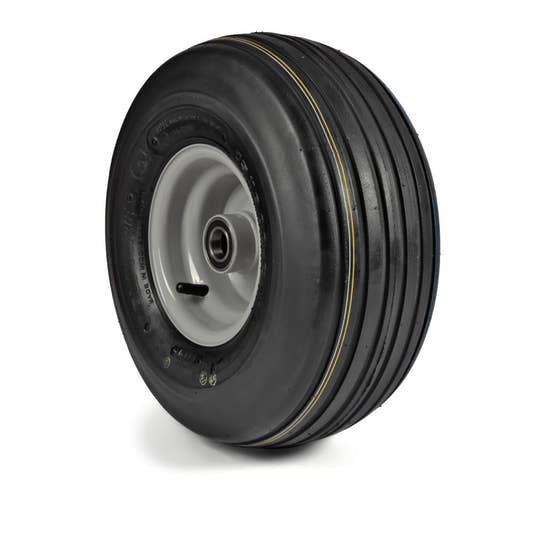 Deli Tyre Komplettrad 15x6.00-6, 4PR S-317 - Rille auf Stahlfelge 4.50Ax6 Ø:25 mm NL: 90 Kugellager Silber