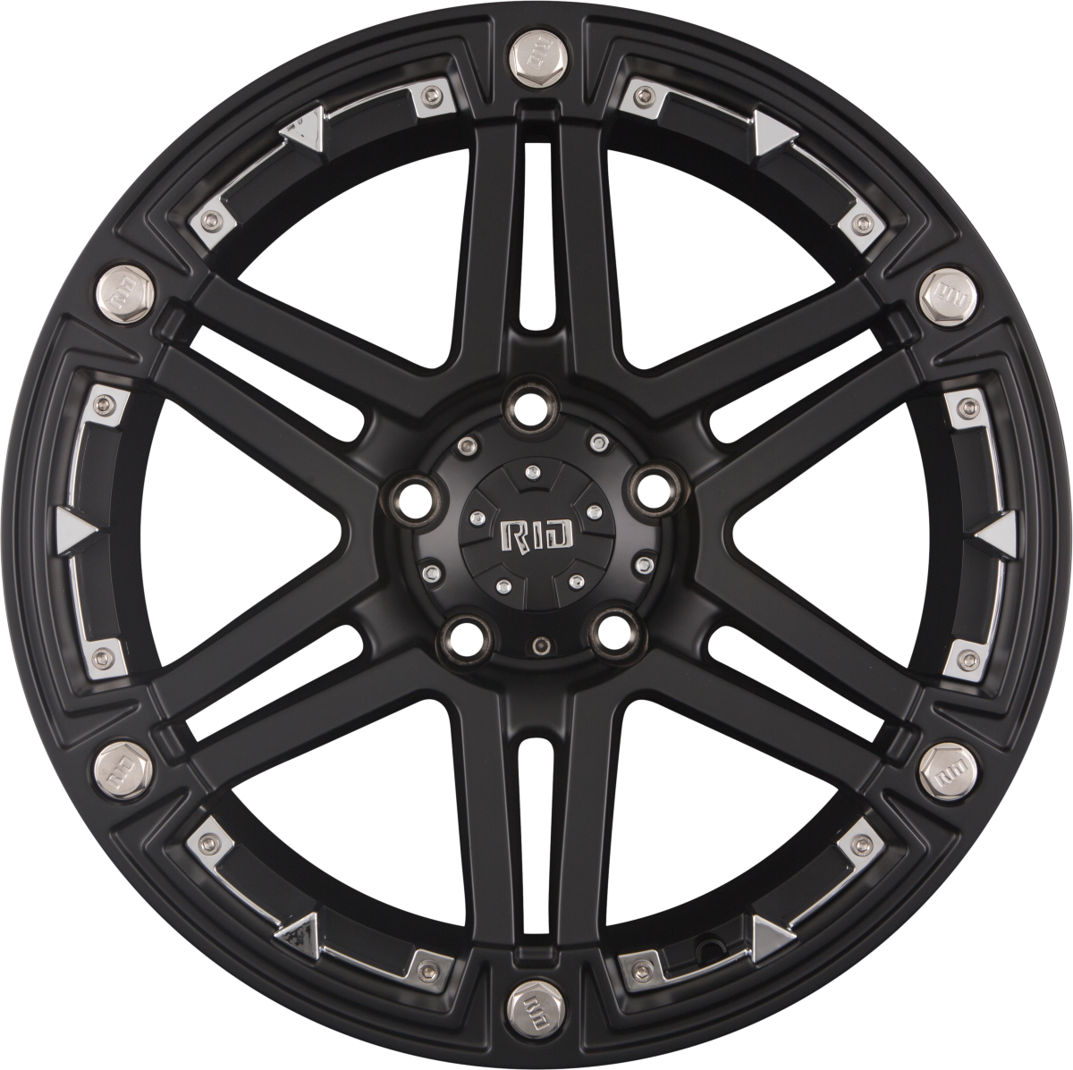 RID R01 Matte Black + Chrome Inserts Alufelge 9x18 Zoll ET20 LK 5x127 ML78.1