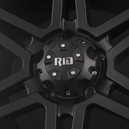 RID R01 Matte Black + Chrome Inserts Alufelge 9x18 Zoll ET20 LK 5x127 ML78.1 – Bild 5
