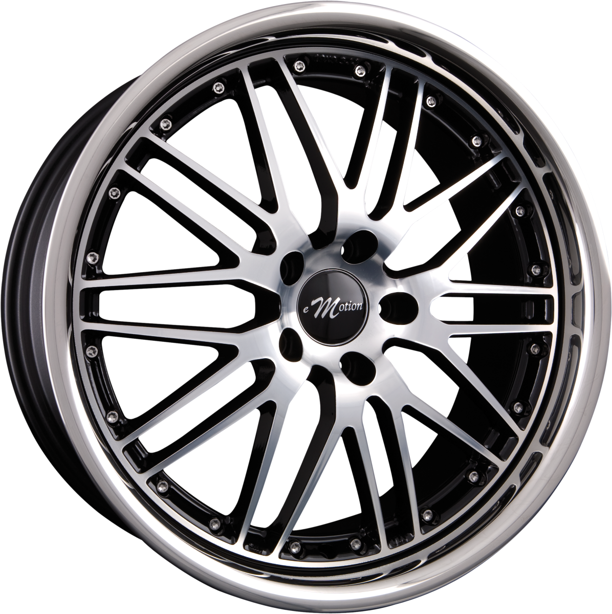 Emotion Wheels Wasabi Schwarz Frontpoliert mit Inox Edelstahlbett Alufelge 9.5x20 Zoll ET15 LK 5x120 ML74.1 – Bild 2
