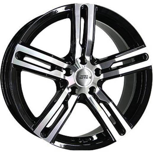 Inter Action Kargin schwarz poliert Alufelge 6.5x16 Zoll ET50 LK 5x160 ML72.6