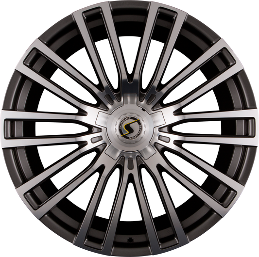Schmidt REVOLUTION Eckstein Gunmetal Poliert mit Softhorn Alufelge 10.5x23 Zoll ET35 LK 5x120 ML72.5