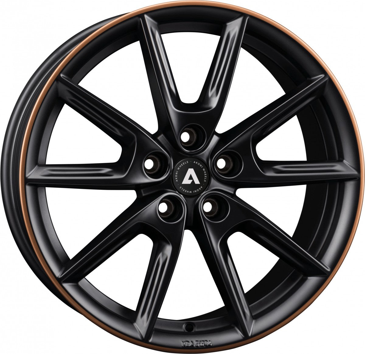 Akoni AK09 black matt rim copper Alufelge 8x18 Zoll ET40 LK 5x112 ML66.6