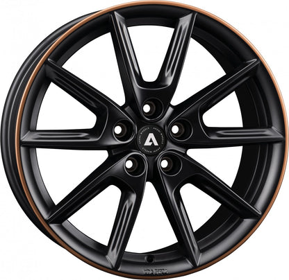 Akoni AK09 black matt rim copper Alufelge 8x18 Zoll ET40 LK 5x112 ML66.6