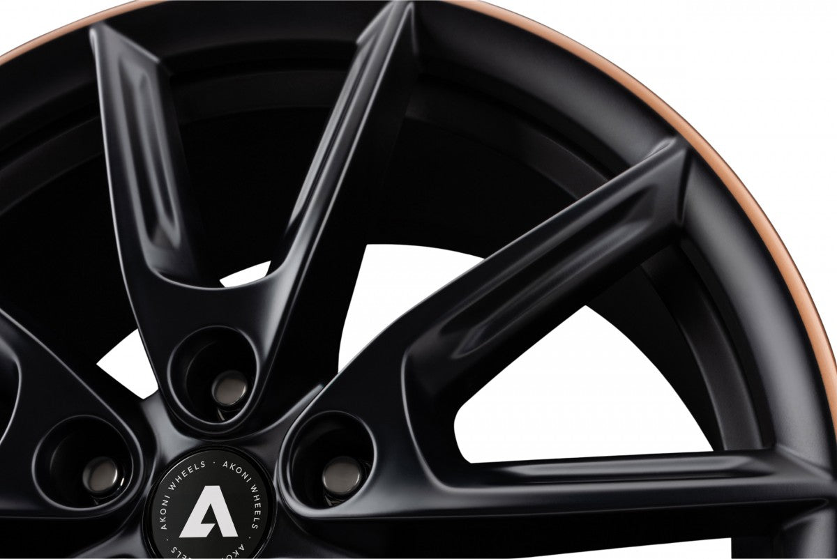 Akoni AK09 black matt rim copper Alufelge 8x18 Zoll ET40 LK 5x112 ML66.6 – Bild 3