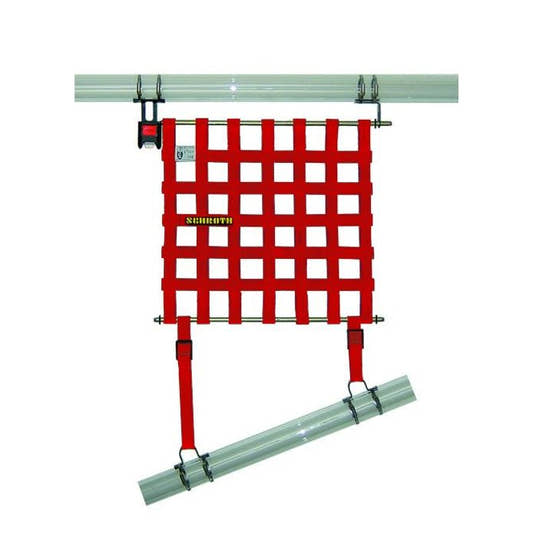 Schroth Fensternetz Größe 1 (L 400 mm x H 405 mm) inkl. Befestigungsmaterial rot rechts
