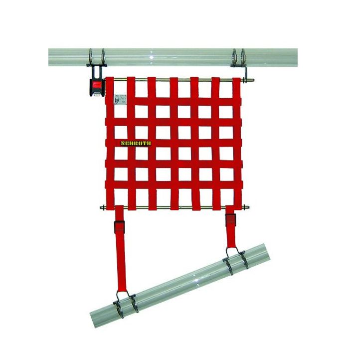 Schroth Fensternetz Größe 1 (L 400 mm x H 405 mm) inkl. Befestigungsmaterial rot rechts