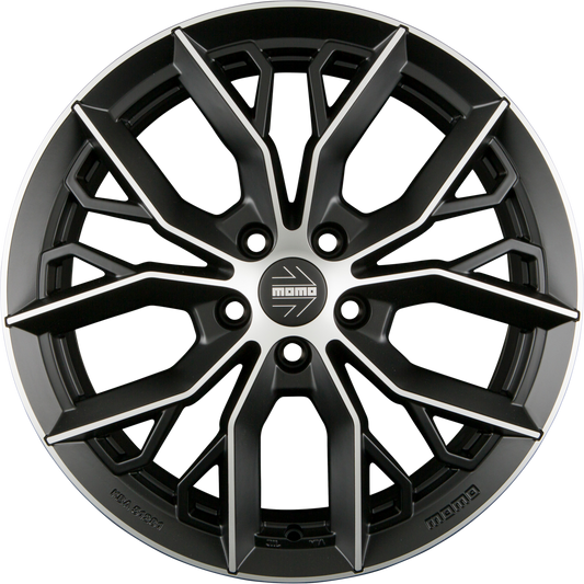 Momo Massimo Matt Black Polished Alufelge 7x16 Zoll ET45 LK 5x108 ML72.3
