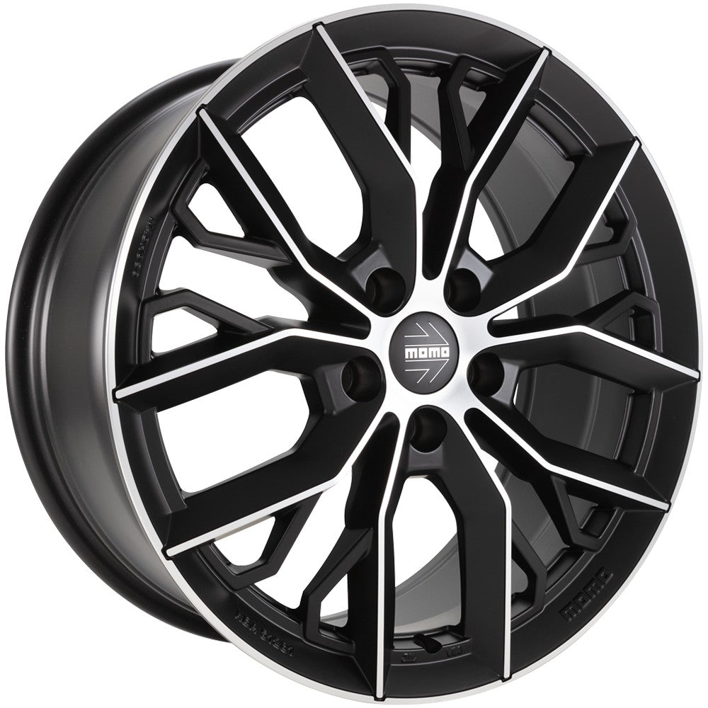 Momo Massimo matt black diamond cut Alufelge 8x18 Zoll ET48 LK 5x112 ML72.3