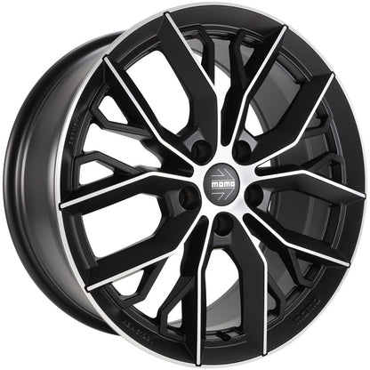 Momo Massimo matt black diamond cut Alufelge 8x18 Zoll ET48 LK 5x112 ML72.3