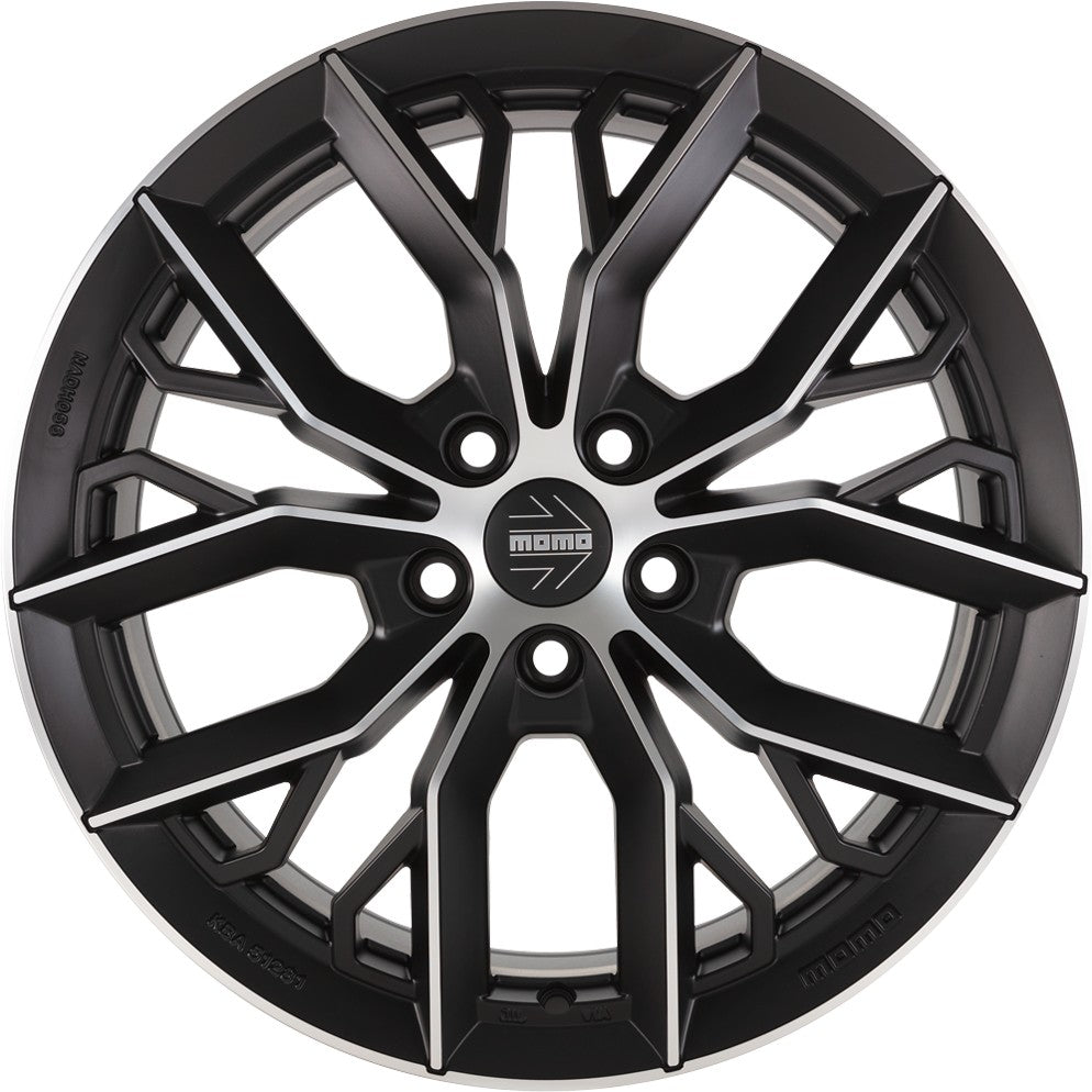 Momo Massimo matt black diamond cut Alufelge 8x18 Zoll ET48 LK 5x112 ML72.3 – Bild 2