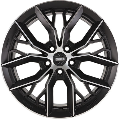 Momo Massimo matt black diamond cut Alufelge 8x18 Zoll ET48 LK 5x112 ML72.3 – Bild 2