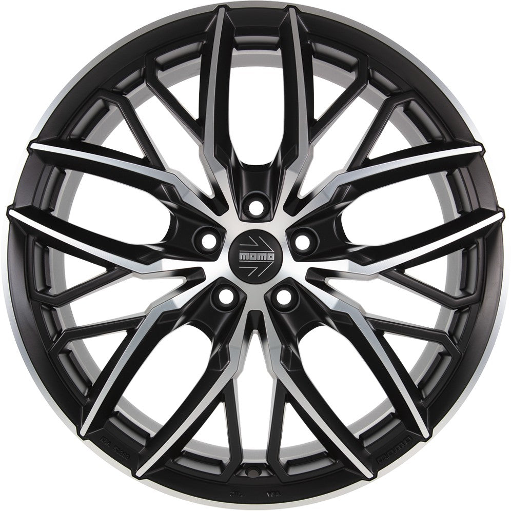 Momo Spider matt black diamond cut Alufelge 8.5x19 Zoll ET48 LK 5x112 ML72.3 – Bild 2
