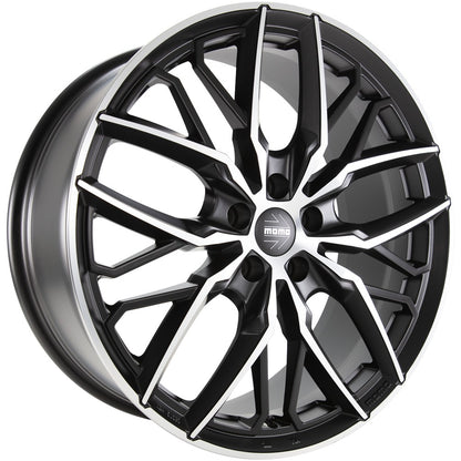 Momo Spider matt black diamond cut Alufelge 8.5x19 Zoll ET45 LK 5x114.3 ML72.3