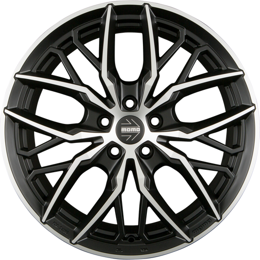 Momo Spider Black Matt Polished Alufelge 8.5x20 Zoll ET45 LK 5x112 ML79.6