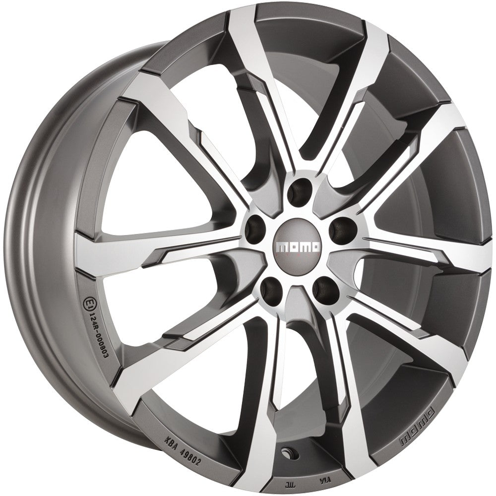 Momo Quantum EVO matt anthracite diamond cut Alufelge 7x17 Zoll ET42 LK 5x114.3 ML72.3