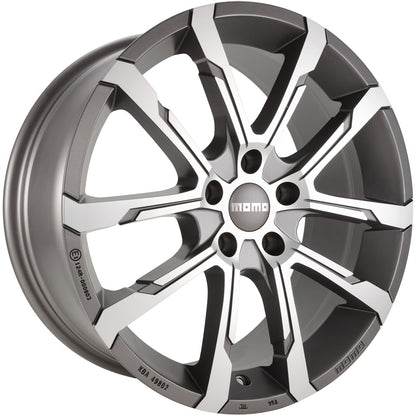 Momo Quantum EVO matt anthracite diamond cut Alufelge 7x17 Zoll ET42 LK 5x114.3 ML72.3