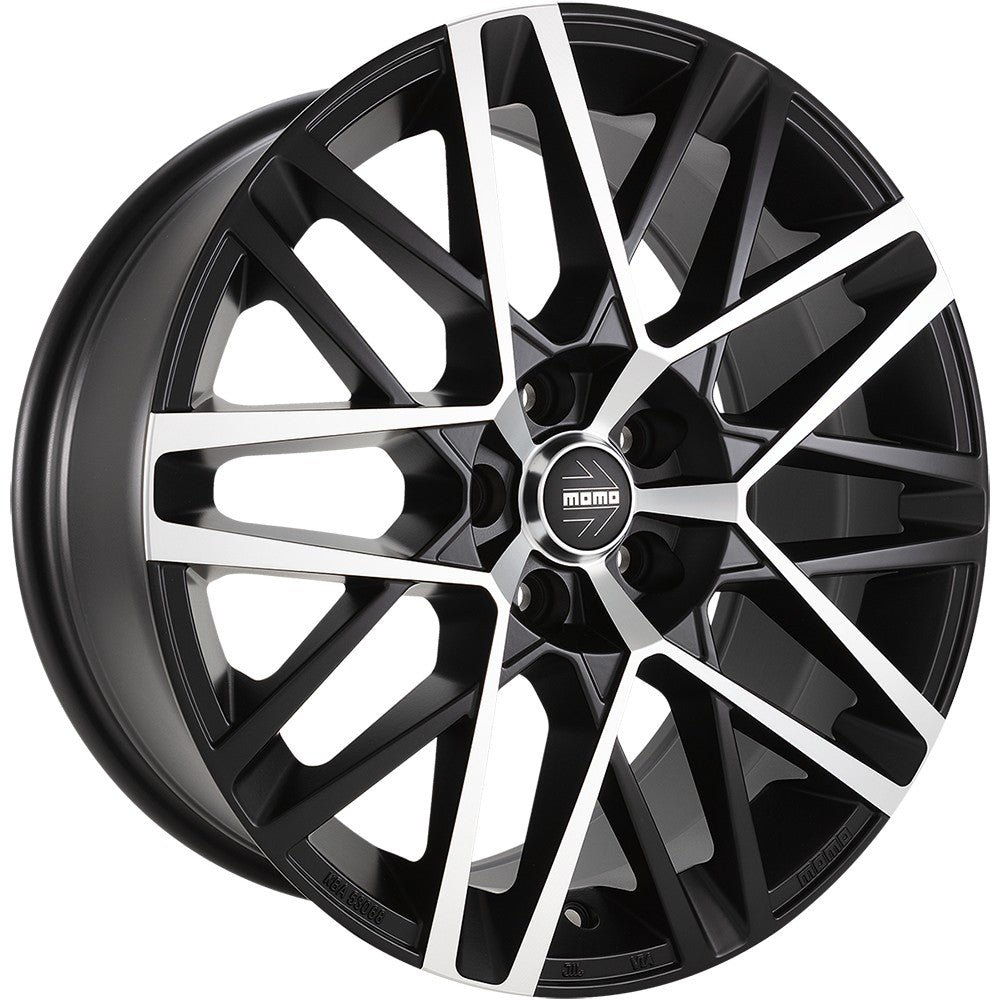 Momo Avenger black matt polish Alufelge 8x18 Zoll ET30 LK 5x112 ML72.3