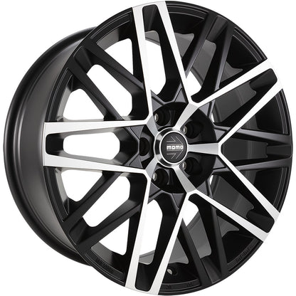 Momo Avenger black matt polish Alufelge 8x18 Zoll ET30 LK 5x112 ML72.3