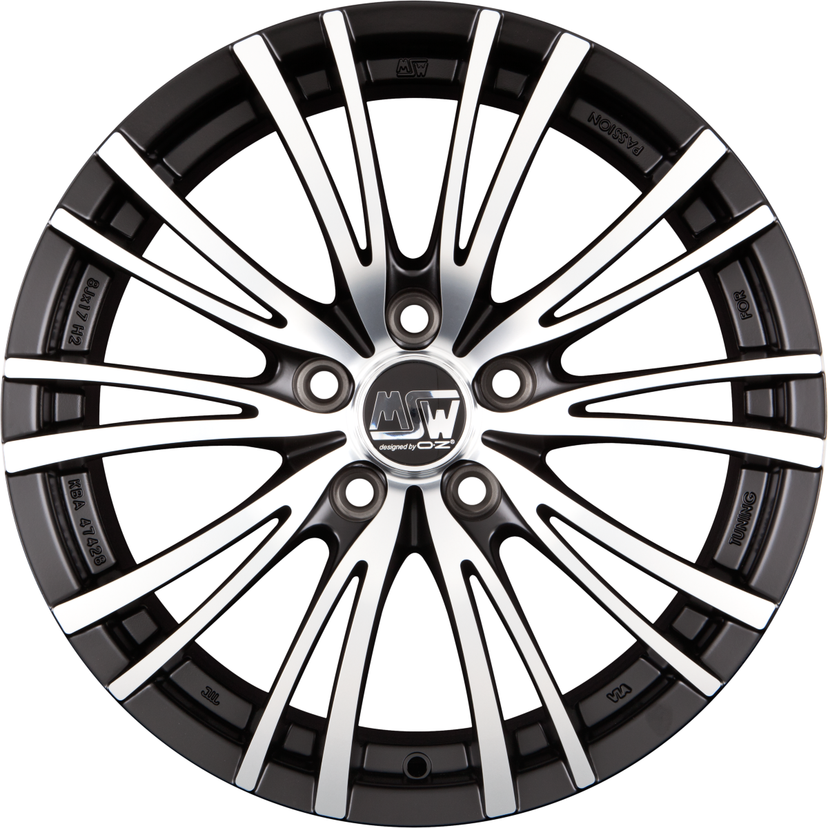 MSW 20 Matt Black Full Polished Alufelge 8x18 Zoll ET38 LK 5x108 ML73.1