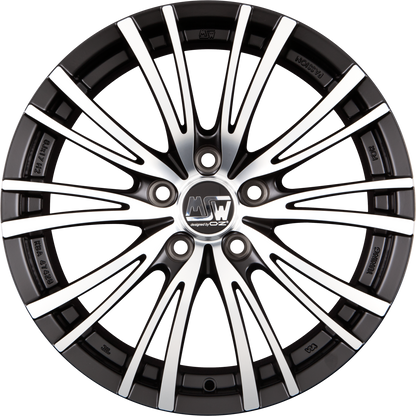 MSW 20 Matt Black Full Polished Alufelge 8x18 Zoll ET38 LK 5x108 ML73.1