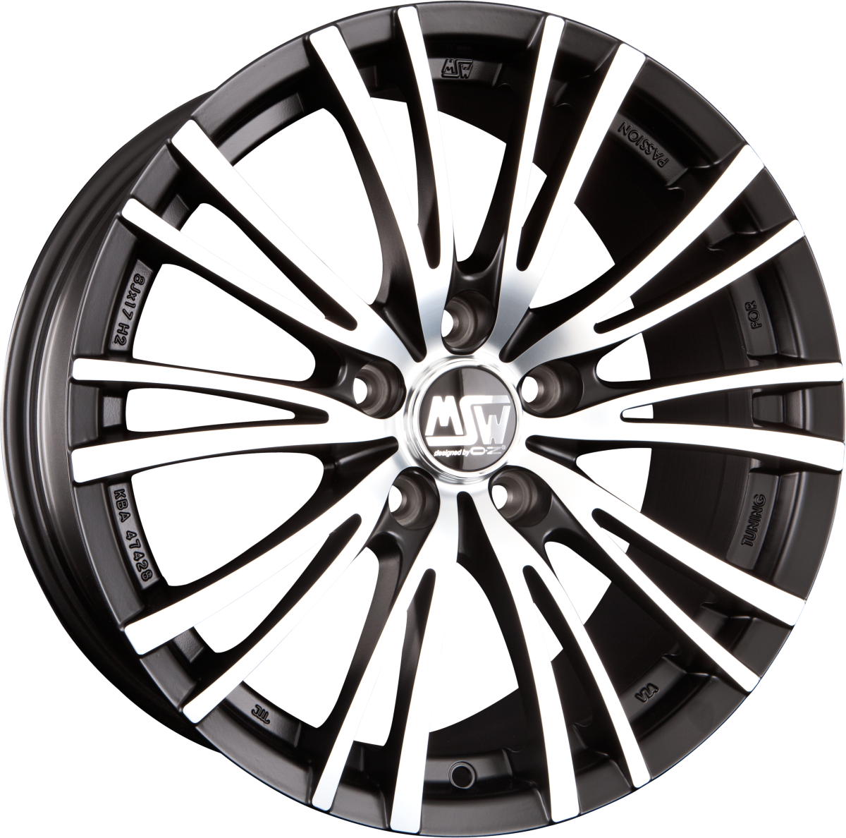 MSW 20 Matt Black Full Polished Alufelge 8x18 Zoll ET38 LK 5x108 ML73.1 – Bild 2