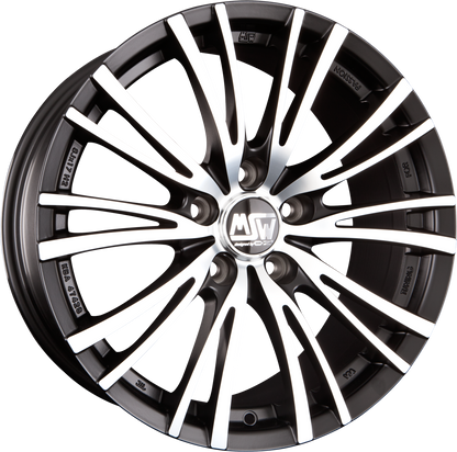 MSW 20 Matt Black Full Polished Alufelge 8x18 Zoll ET38 LK 5x108 ML73.1 – Bild 2