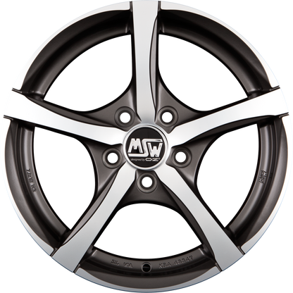 MSW 23 Gun Metal Poliert Alufelge 7.5x17 Zoll ET48 LK 5x112 ML73.1