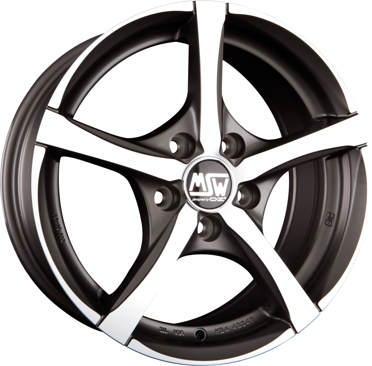 MSW 23 Gun Metal Poliert Alufelge 7.5x17 Zoll ET48 LK 5x112 ML73.1 – Bild 2