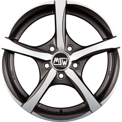 MSW 23 Gun Metal Poliert Alufelge 8x18 Zoll ET48 LK 5x112 ML73.1