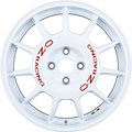 OZ Leggenda Race White + Red Lettering Alufelge 7x17 Zoll ET37 LK 4x100 ML68