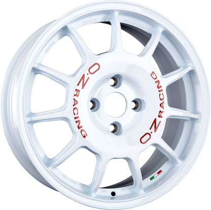 OZ Leggenda Race White + Red Lettering Alufelge 7x17 Zoll ET37 LK 4x100 ML68 – Bild 2