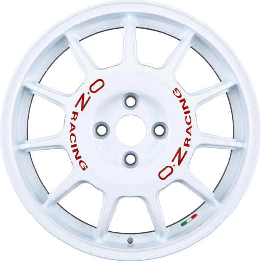 OZ Leggenda Race White + Red Lettering Alufelge 7x17 Zoll ET42 LK 4x100 ML68