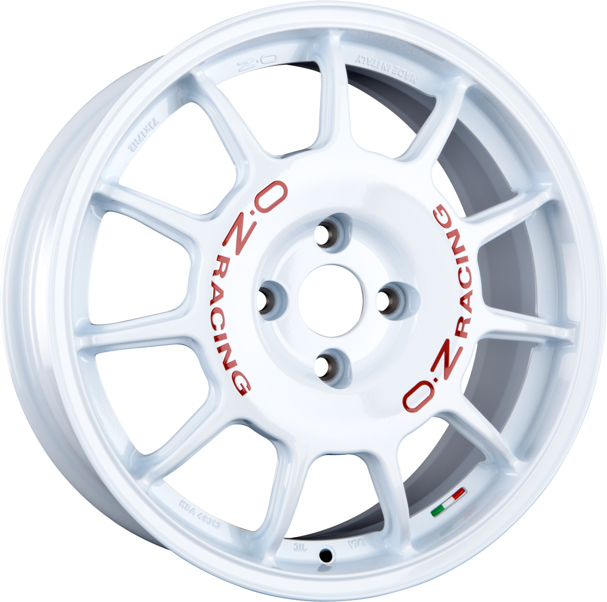 OZ Leggenda Race White + Red Lettering Alufelge 7x17 Zoll ET42 LK 4x100 ML68 – Bild 2