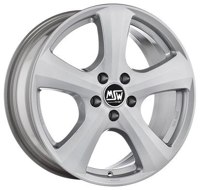 MSW 19 full silver Alufelge 8x18 Zoll ET45 LK 5x120 ML72.56