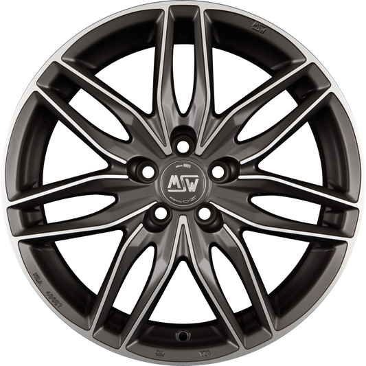 MSW 24 Matt Gun Metal Full Polished Alufelge 7x16 Zoll ET37 LK 4x100 ML63.3