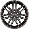 MSW 24 Matt Gun Metal Full Polished Alufelge 7x16 Zoll ET37 LK 4x100 ML63.3