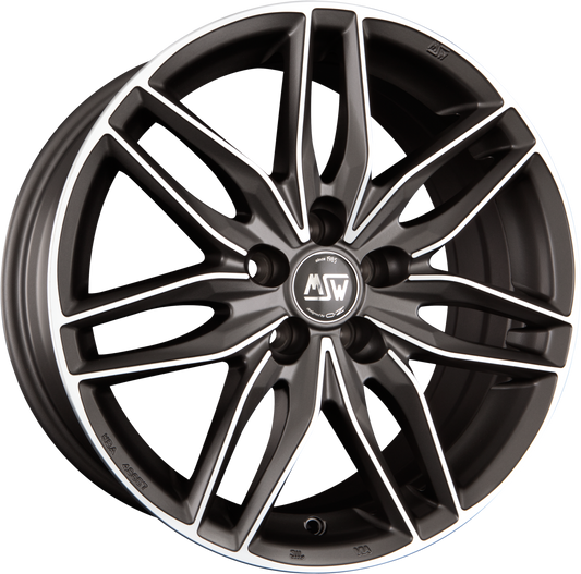 MSW 24 Matt Gun Metal Full Polished Alufelge 7x16 Zoll ET37 LK 4x100 ML63.3 – Bild 2