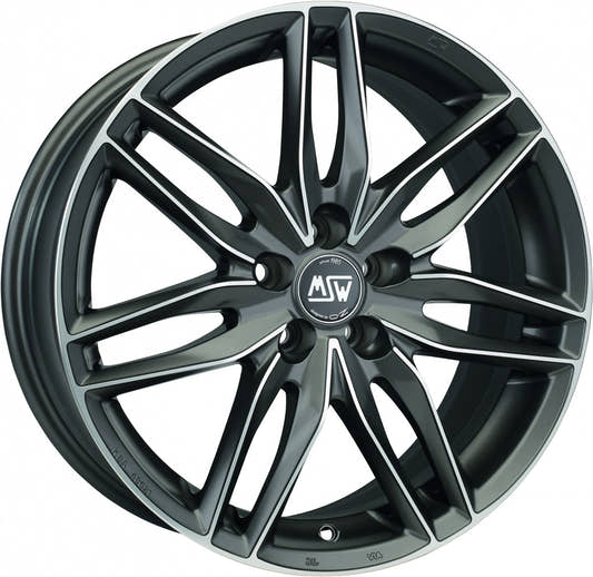 MSW 24 Matt Gun Metal Full Polished Alufelge 7.5x16 Zoll ET48 LK 5x112 ML73.1